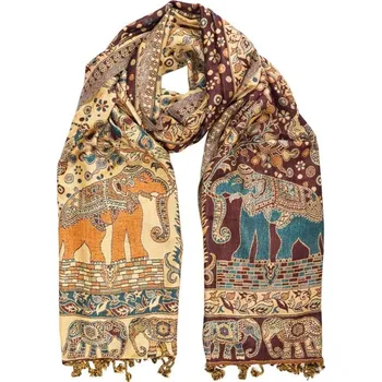 Šála Šála Elefant 02 200 x 70 cm vínovo-zlatá