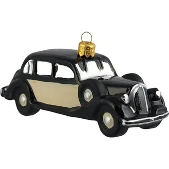 Skleněný černý veterán se stříbrnými detaily