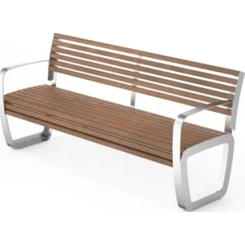 Zahradní lavice HTI TRAPO Lavička s opěradlem LTR017.05 Materiál konstrukce: ocel, Povrchová úprava: komaxit dle RAL, Typ použitého obložení: ash