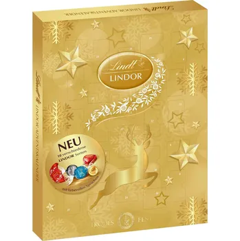 Cukrovinka Lindt LINDOR adventní kalendář zlatý 290 g