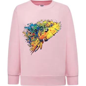 Chlapecká mikina detska_klasicka_levna_mikina_zluty_papousek Barva: Pink - růžová, Dětská bavlněná trička JHK: M