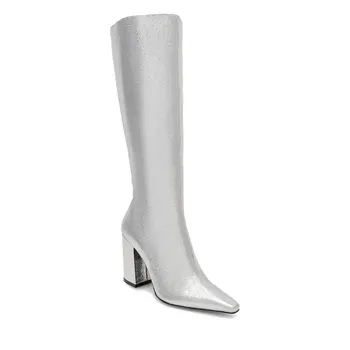 Dámské kozačky Nine West Samaa SJ1453-2 stříbrné