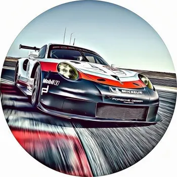 Jedlá dekorace na dort Závodní Porsche - jedlý papír