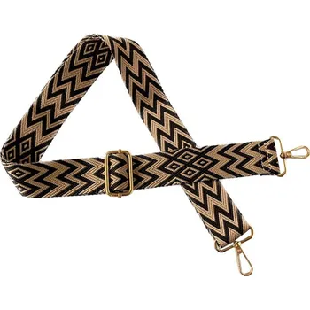 Kabelka Piazza Italia Popruh na kabelku / ledvinku - černo-béžový se zlatým kováním