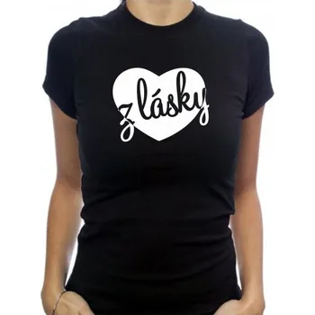 dámské tričko srdce z lásky Černá XL