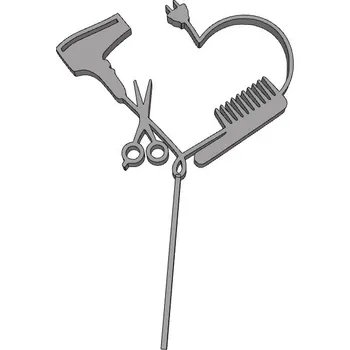 Kadeřnické srdce - plastový zápich - Měděná