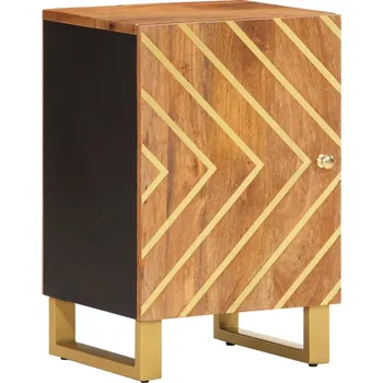 Koupelnový nábytek Petrashop Koupelnová skříňka hnědá a černá 38x33,5x58cm masivní mangovník Hnědá356804