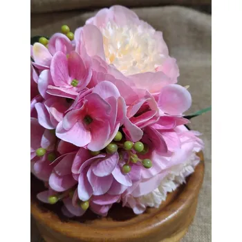 umělá květina Umělá kytice pivoňka, hortenzie růžová světlá