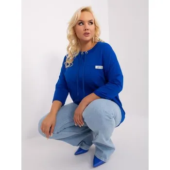 Dámská halenka Dámská halenka plus size volného střihu VOER kobaltová