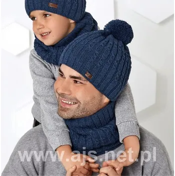 Čepice AJS Chlapecká čepice a nákrčník 44-486 barva: modrá