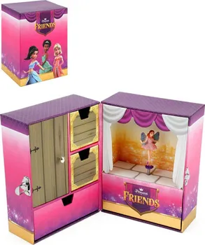 Šperkovnice Teddies Princess Friends šperkovnice hrací skříňka 27 x 18 x 6 cm růžová