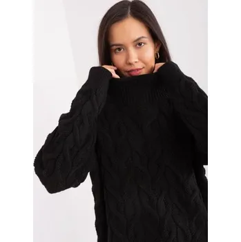 Dámský svetr Dámský svetr s rolákem KAIGA černý