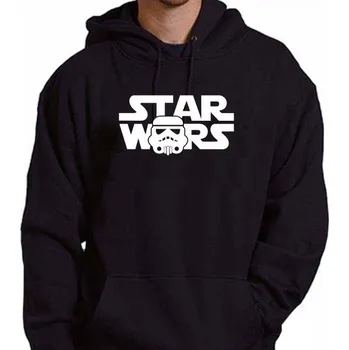 Pánská mikina mikina s kapucí STAR WARS Stormtrooper logo Černá XL