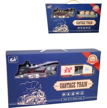 Vláček a vláčkodráha Vlaková souprava nákladní historická s kolejemi na baterie Světlo Zvuk 2 druhy