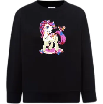 Chlapecká mikina detska_klasicka_levna_mikina_bily_jednorozec Barva: Black -černá, Dětská bavlněná trička JHK: S