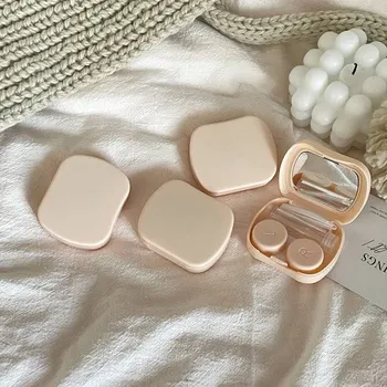 Mini cestovní pouzdro na kontaktní čočky se zrcadlem - světle růžová 1ks