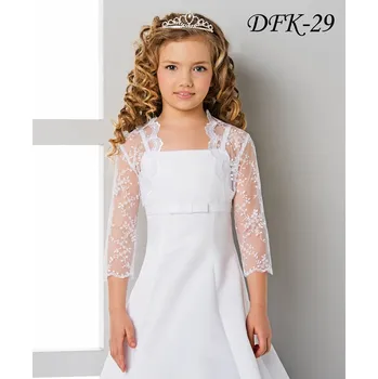 Dívčí šaty Dětské krajkové svatební bolerko DFK-29 Barva: bílá, Vybraná velikost: velikost 158