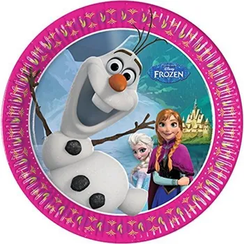 Party nádobí Frozen talíře papírové 8 ks 19,5 cm