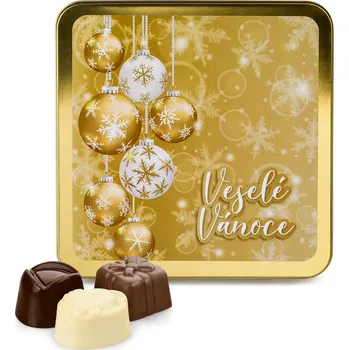 Čokoláda Vánoční kazeta italských pralinek z mix čokolády v dárkovém balení, 200 g