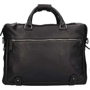 Pánská aktovka Pánská kožená taška přes rameno Katana Rolf - černá