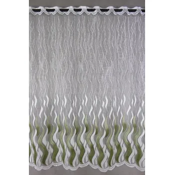 Záclona Záclona skleněná vlna - zelená, velikost: výška 160 cm