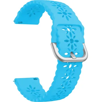 Chytré hodinky Řemínek s perforováním a přezkovým zapínáním 22mm Barevná varianta: Luminiscenční modrá se stříbrnou přezkou