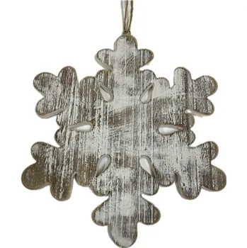Vánoční dekorace Vločka bílošedá 25 cm