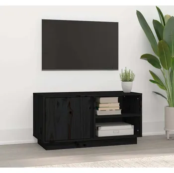 Televizní stolek vidaXL TV skříňka 80x35x40,5 cm masivní borové dřevo [814464] Barva: Černá