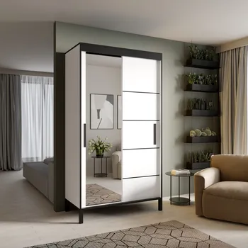 Šatní skříň Nábytek PEGAS s.r.o. Posuvná skříň BELL-M 120 Bílá+Černá