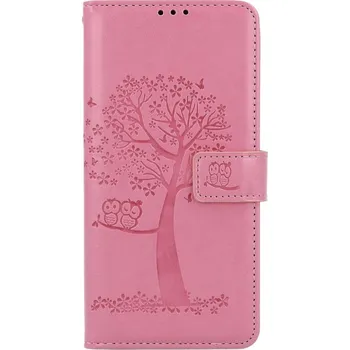 Pouzdro na mobilní telefon Pouzdro Xiaomi Redmi Note 12 knížkové Růžový strom sovičky (kryt neboli obal na Xiaomi Redmi Note 12)