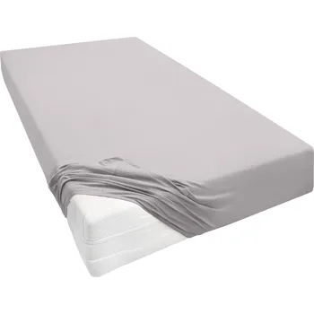 Prostěradlo Biberna Žerzejové napínací prostěradlo (šedá, 180–200 x 200–220 cm)