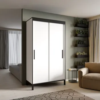 Šatní skříň Nábytek PEGAS s.r.o. Posuvná skříň BRIG 120 Bílá+Černá