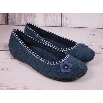 Dámské pantofle Dámské přezůvky balerínky ADANEX SARA 16271 plstěné modré velikost: 40