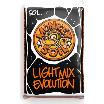 Substrát Monkey Soil Light Mix Evolution 50L, pěstební substrát (Monkey Light Mix Evolution je pěstební lehce předhnojený substrát, který se dá použít ve vnitřní i venkovní pěstování. Díky vynikající úrovni okysličení a schopnosti zadržovat vodu tento substrát)