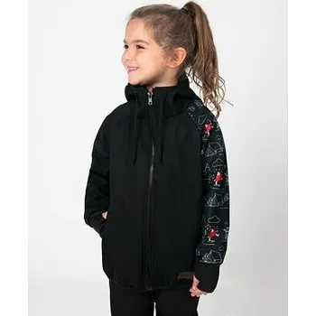 Dětská softshellová bunda Promaledobrodruhy s fleecem black/black velikost 116-122