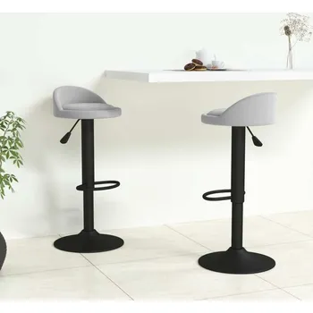 vidaXL Barové stoličky 2 ks samet [333602] Barva: světle šedá