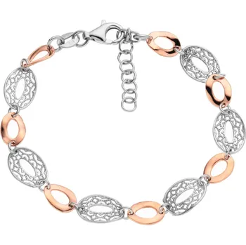 Náramek Bealio BEALIO Stříbrný náramek FILIGRÁN ovál ROSE 8 mm Délka náramku: 17+3 cm 03-04223-1669
