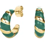 Rosefield Slušivé pozlacené kruhové náušnice Emerald JEECG-J717 + 2 měsíce na vrácení zboží