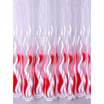 Záclona skleněná červená vlna, výška 180cm