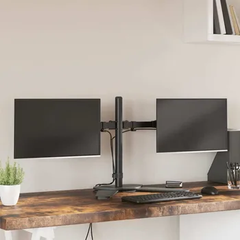 Držák monitoru vidaXL Držák na dva monitory černý ocel VESA 75/100 mm [358008]