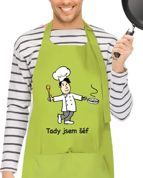Kuchyňská zástěra Kariban Tady jsem šéf kuchařská zástěra limetková