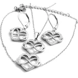 Steel Jewelry Set náhrdelník, náramek a náušnice srdce s nekonečnem z chirurgické ocel 180470 dárkové balení zdarma