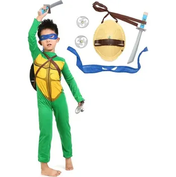 Karnevalový kostým Dětský kostým - želvy Ninja s doplňky Varianta: 2 modrá páska, Velikost: L 130 cm