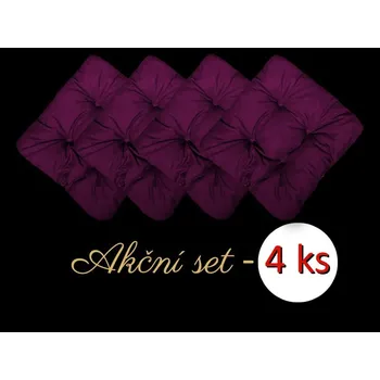 Podsedák Apex® APEX Prošívaný sedák Bamberk - Fialový - Výhodná sada - 4 ks