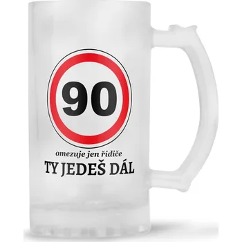 Sklenice Korbel 440 ml - Ty jedeš dál - 90 let