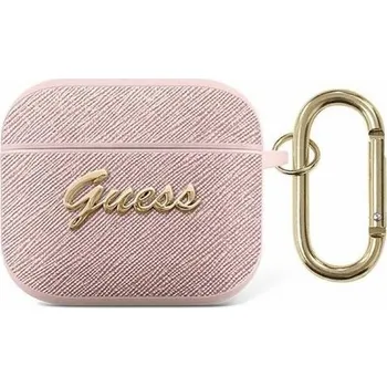 Guess Case Guess GUA3SASMP Apple AirPods 3 růžové/růžové Saffiano Script Metal Collection
