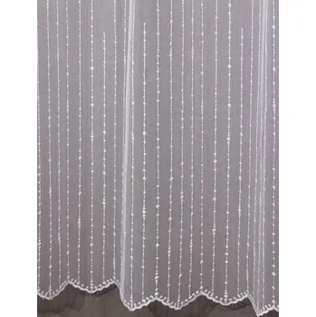 Záclona Vyšívaná záclona - stříbrný déšť 140 cm