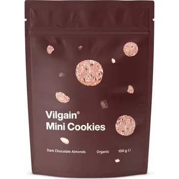 Vilgain Mini Cookies BIO – mandle s hořkou čokoládou 100 g