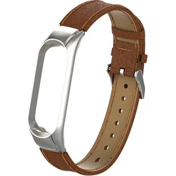 Řemínek na hodinky Deveroux Kožený řemínek pro Mi Band 3/4 - hnědá