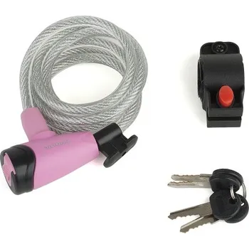 Zámek na kolo Zámek ASL-41 spir růžová/černá 8x1500mm 18723